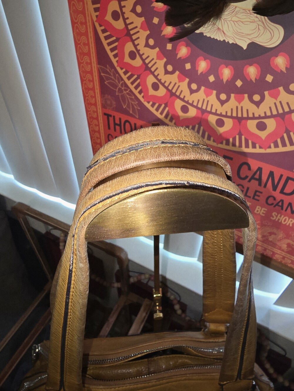 B. Makowsky Yellow Leather Shoulder Bag- Rehab Project - Picture 5 of 13